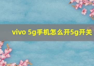 vivo 5g手机怎么开5g开关